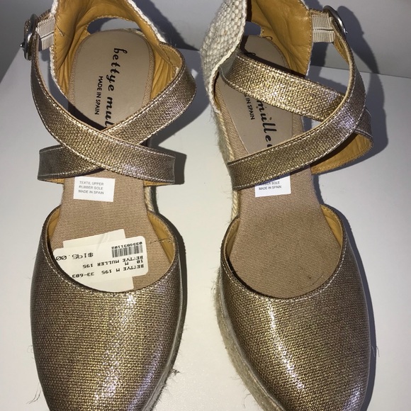 BETTYE MULLER CHIC ESPADRILLE WEDGE, GOLD-BNWT - Picture 3 of 6